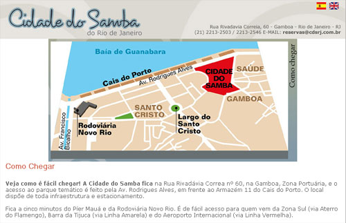 Como chegar a Cidade do Samba